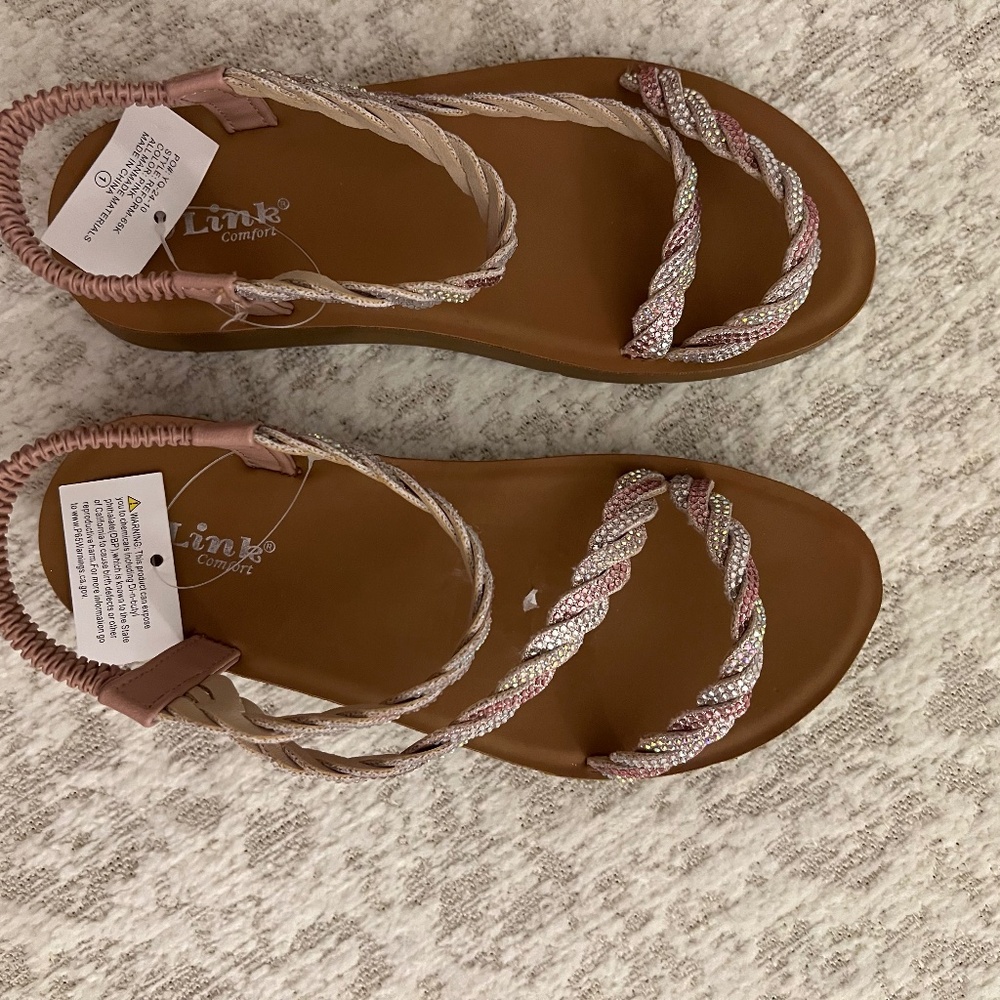 Link rhinestone girls sandals